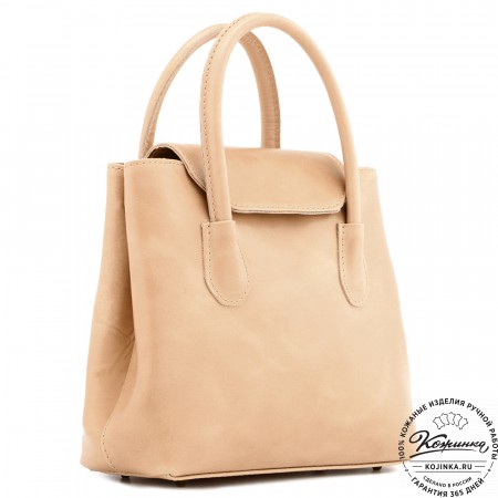  Женская кожаная сумка "Ванесса" (бежевая)